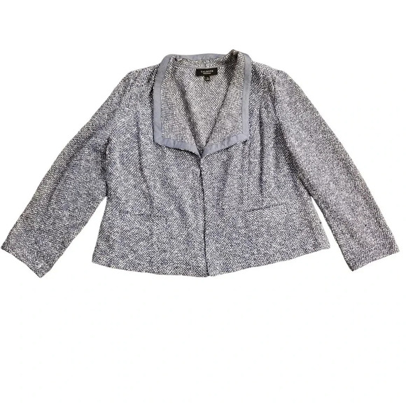 Talbots Open Cardigan Sweater Women's Size 1XP Blue Cotton Long Sleeves Pockets - Picture 1 of 11